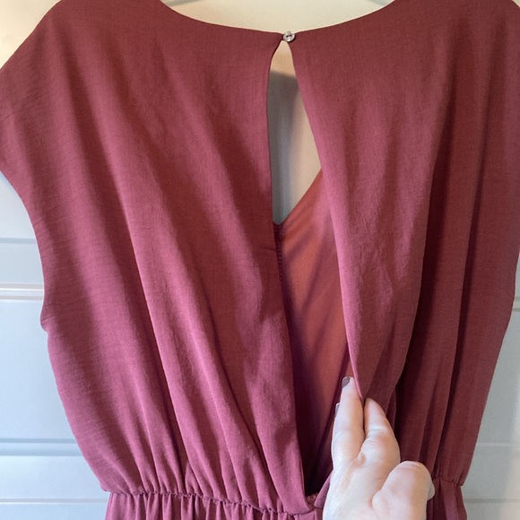 Like New Large She & Sky Terracotta Jumpsuit with Tie Front and Slit Back (ABBA) - Picture 12 of 16